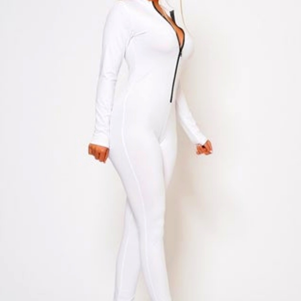Slim White Jumpsuit